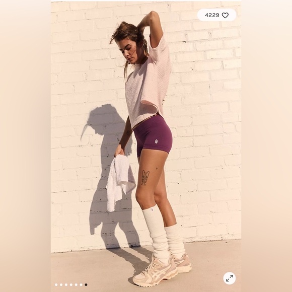 Free People Good Karma Micro Shorts in Black Tea M/L - Picture 4 of 10